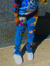 Load image into Gallery viewer, Dragon ball z stacked jeans