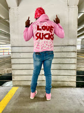 Load image into Gallery viewer, LOVE SUCKS HOODIE- WATERMELON PINK
