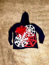 Load image into Gallery viewer, SPIDER LOVERS- W/CRIMSON RED FUR LETTERS-WHITE AND CRIMSON RED
