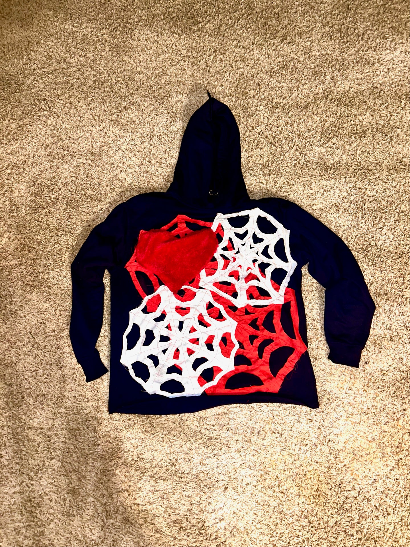 SPIDER LOVERS- W/CRIMSON RED FUR LETTERS-WHITE AND CRIMSON RED