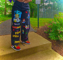 Load image into Gallery viewer, Dragon ball z/ Super Mario baggy jeans
