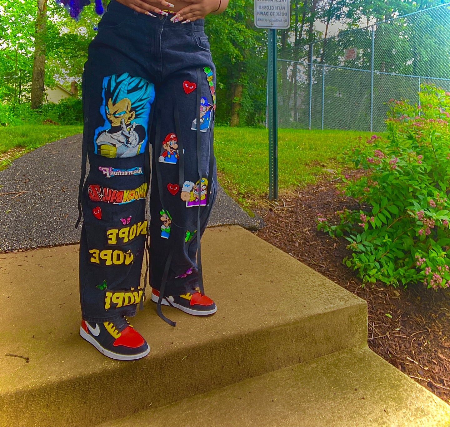 Dragon ball z/ Super Mario baggy jeans